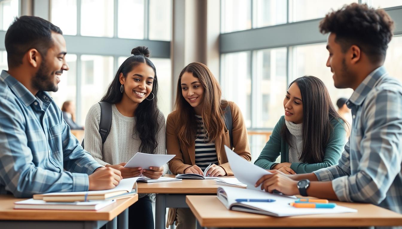 Student using learning strategies while studying